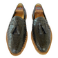 Black Mexican Men Huaraches- Premium Leather Slip-On Shoes Colores Decor