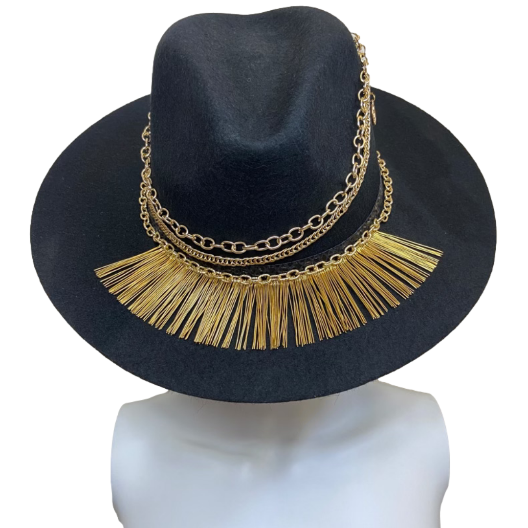 Mexican Handcrafted Black Fedora Hat | La Bikina Colores Decor