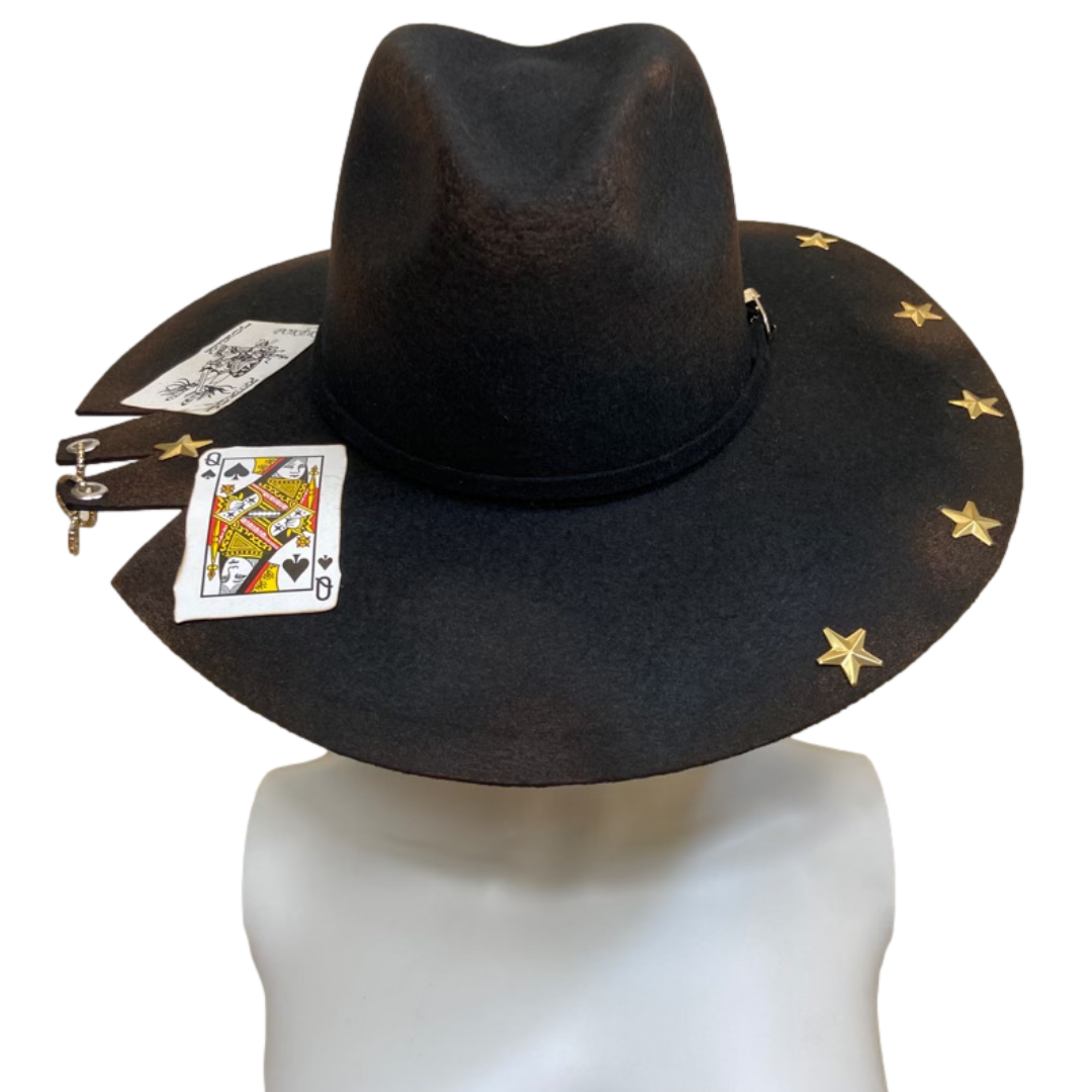Mexican Handcrafted Wide Brim Cowboy Hat | BurnBaby Burn Black Colores Decor