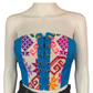 Mexican Fashion Embroidered Corset - Nayibi Mexico Potosi Blue Corset Colores Decor
