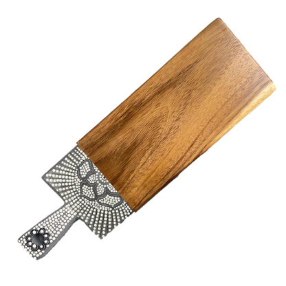 Mexican Handmade Parota Wood Tortilla Warmer & Charcuterie Board 2 Piece Set- Platino Rose MeXican Artisan Fashion & Design