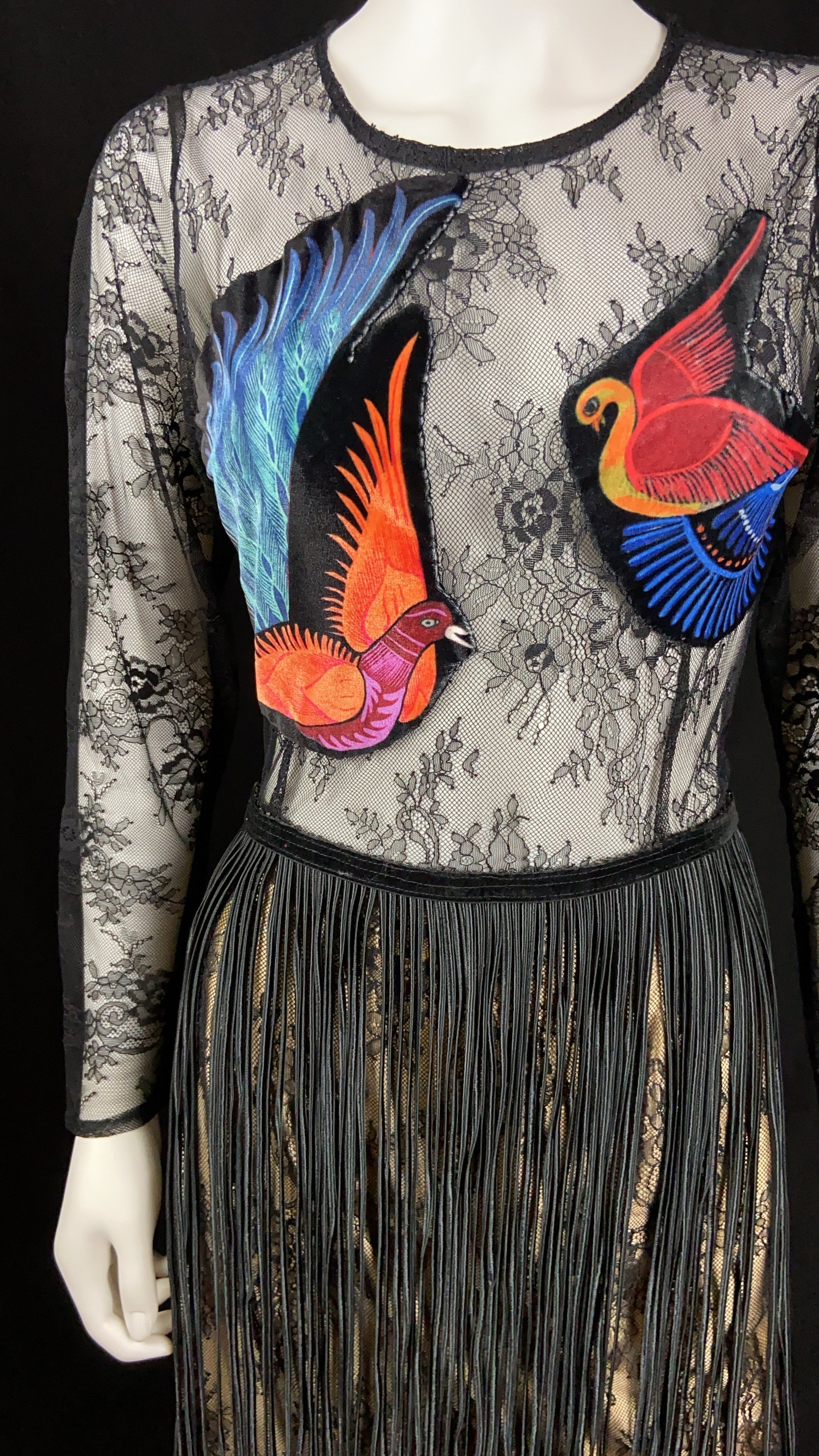 Mexican Fashion Design Ámate Birds Black Dress Colores Decor