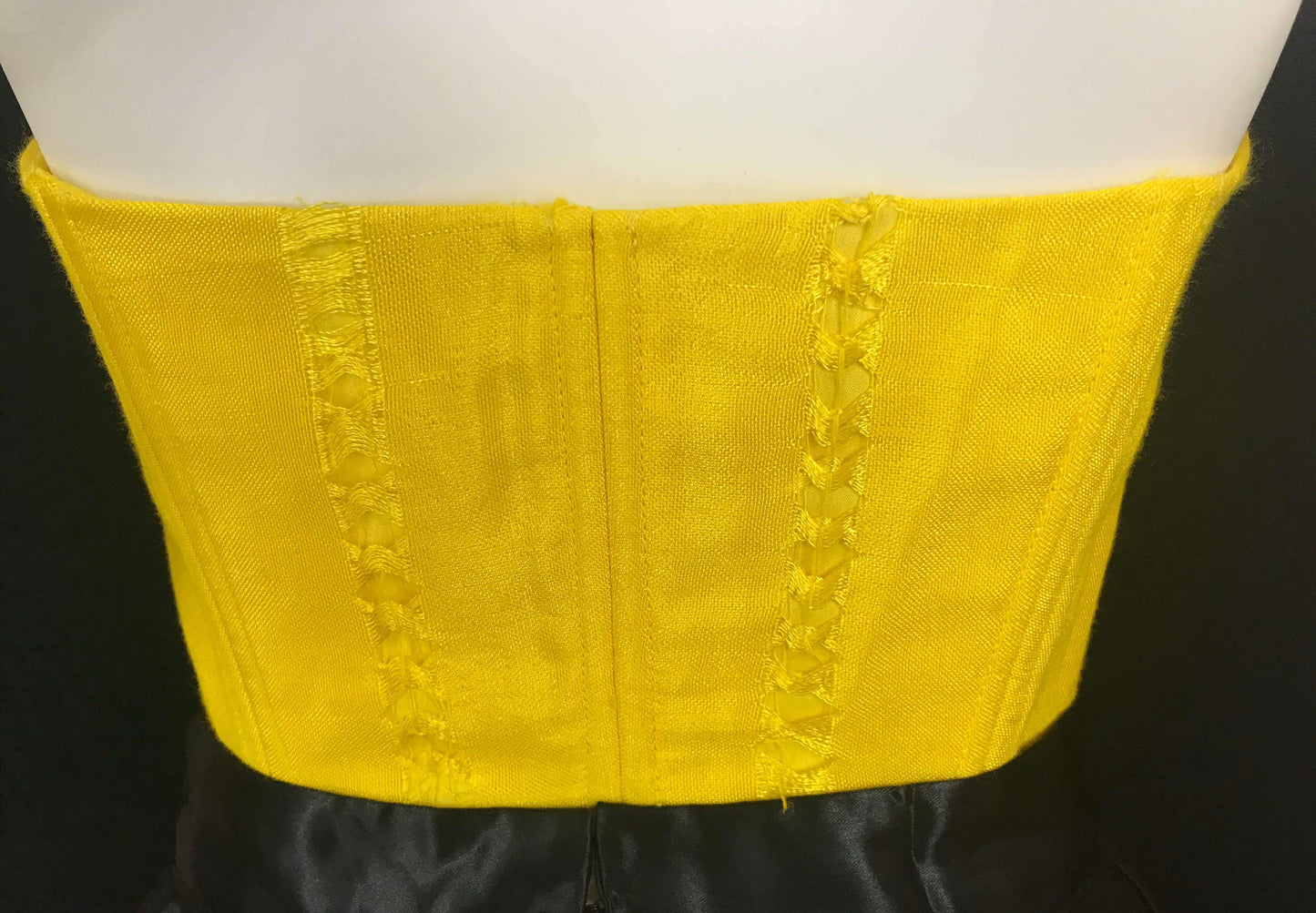 Mexican Fashion Embroidered Corset - Nayibi Mexico Potosi Yellow Corset Colores Decor