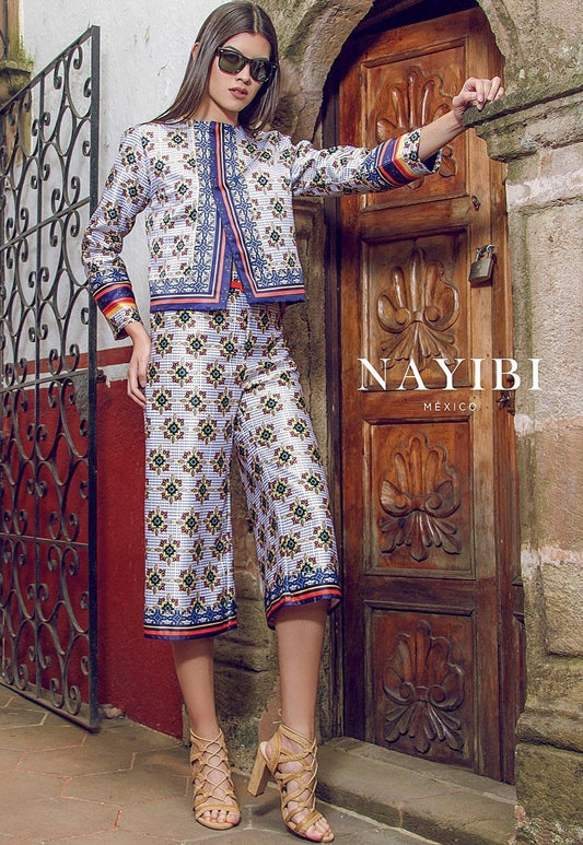 Mexican Fashion Designer Modern Talavera Suit Set