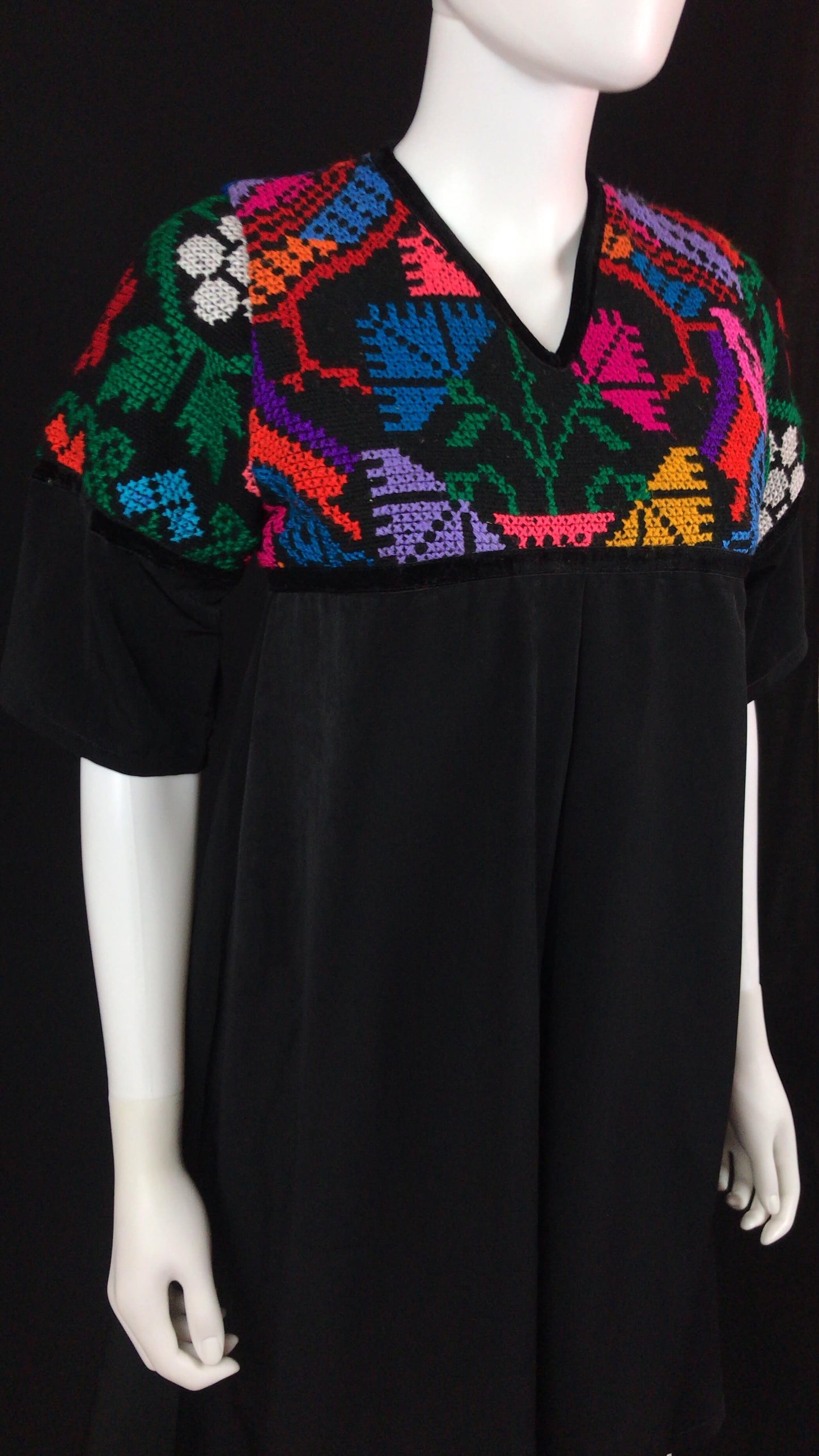 Mexican Fashion Designer Puebla Embroidered Dress Colores Decor