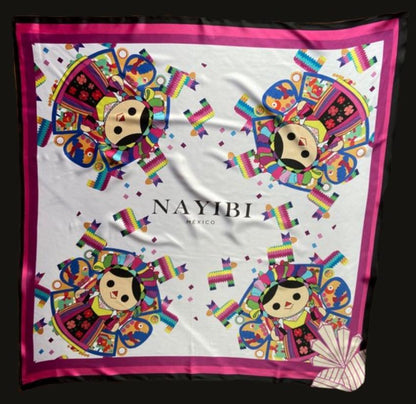 Mexican Fashion Designer Silk Scarf