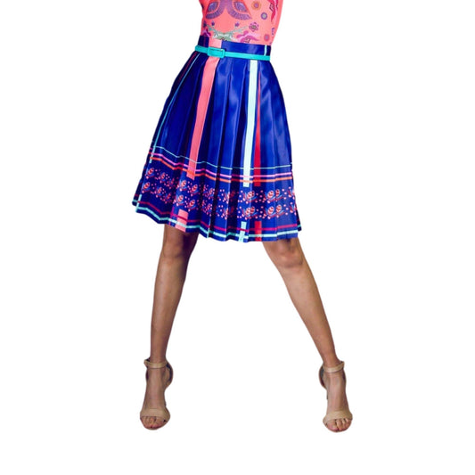 Mexican Fashion Pleated Skirt - Nayibi Mexico Aztec Skirt Colores Decor
