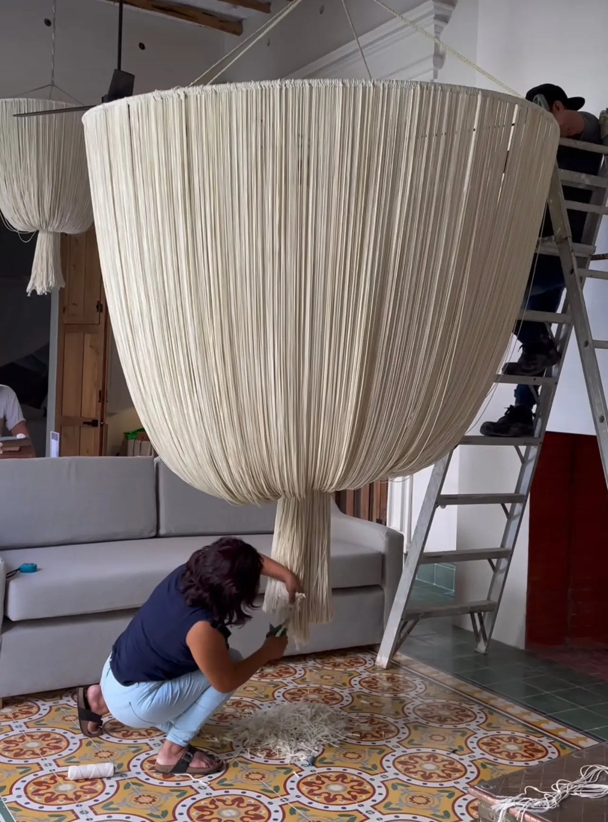 Mexican Handmade Tassel Chandelier- Yaaj Champagne Melon | CoLores ...