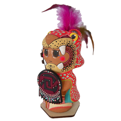 Mexican Handmade Clay Folklore Figurines- Jaguar Warrior MeXican Artisan Fashion & Design