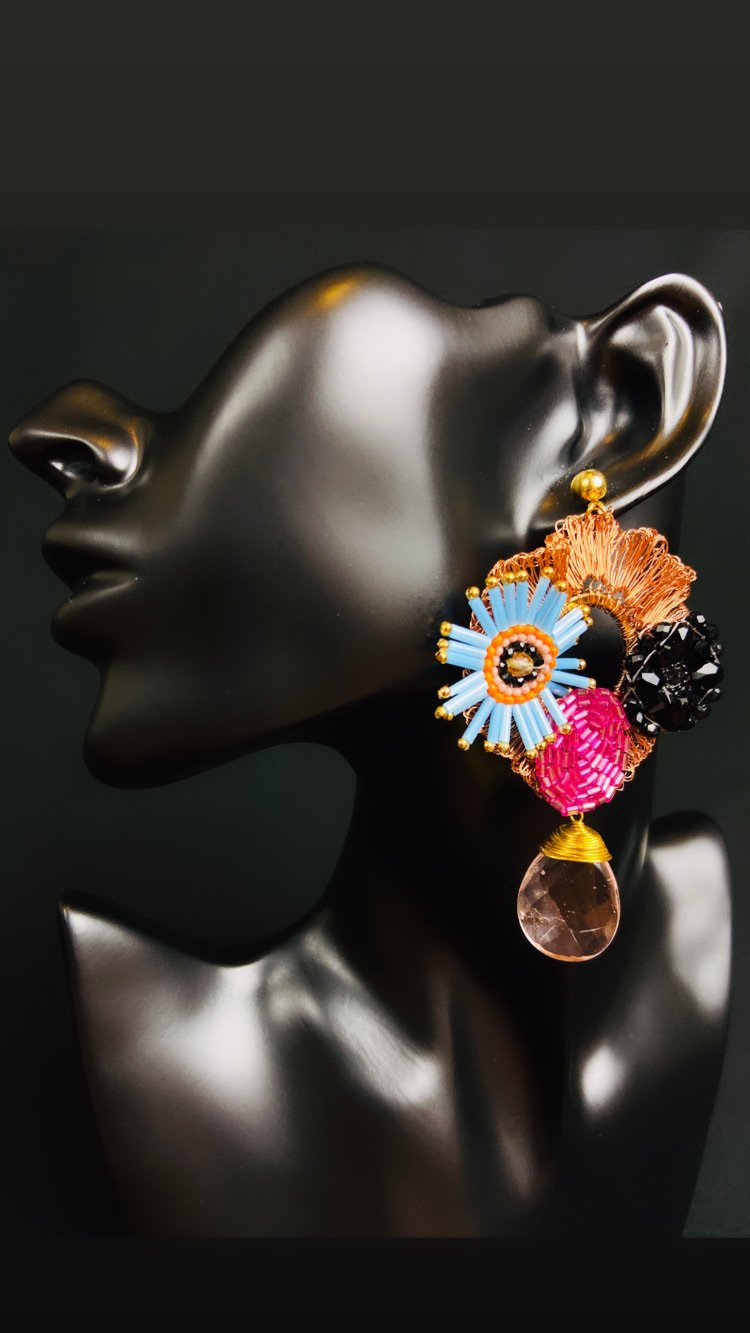 Tsintani Mexican Handmade Copper Earrings Colores Decor