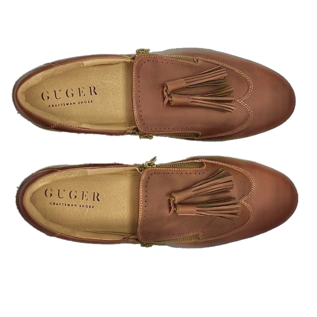 Mexican Handmade Men's Premium Leather Loafer Sneaker- Montoya Cognac Colores Decor