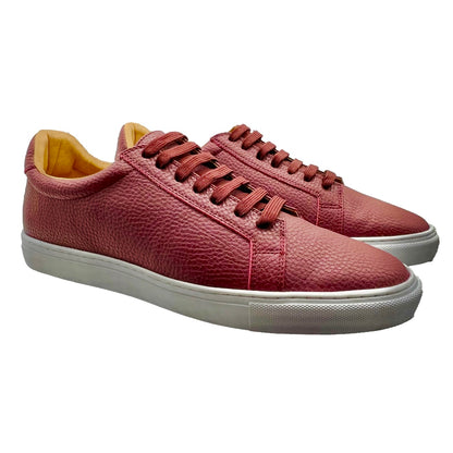 Mexican Handmade Premium Leather Men Sneakers- Moreno Red Colores Decor